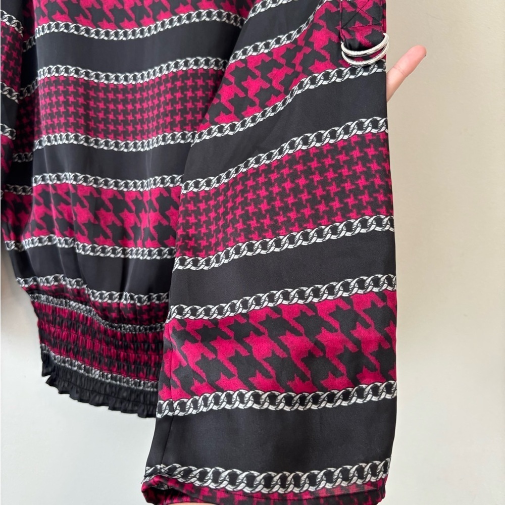 Grunge Michael Kors Cropped Stripe‎ Black Pink Punk Eclectic Sleeve Top - Small - Picture 7 of 11